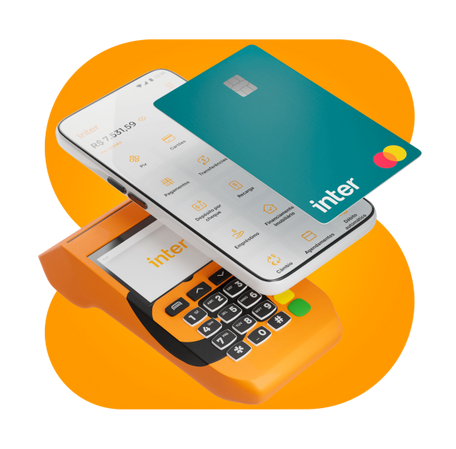 Empreendedora passando o cartão de seu cliente na maquininha de cartão da sua conta digital MEI.